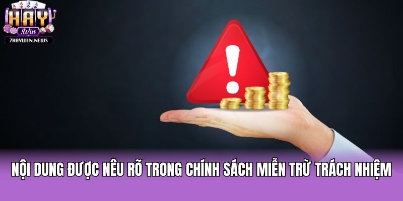 Nội dung được nêu rõ trong chính sách miễn trừ trách nhiệm